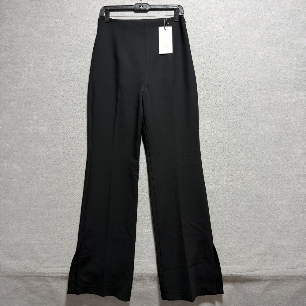 Zara Pants Trousers Women’s Size L Large Black High Waisted Wide Leg Dress Pants